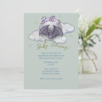 Baby shower de chauve-souris Watercolor