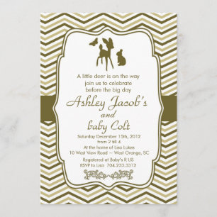 Invitation Baby shower de chevreuils de bambou de bois Vintag