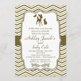 Invitation Baby shower de chevreuils de bambou de bois Vintag