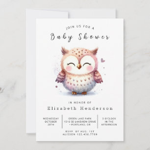 Invitation Baby shower de Chic Owl de Bohême