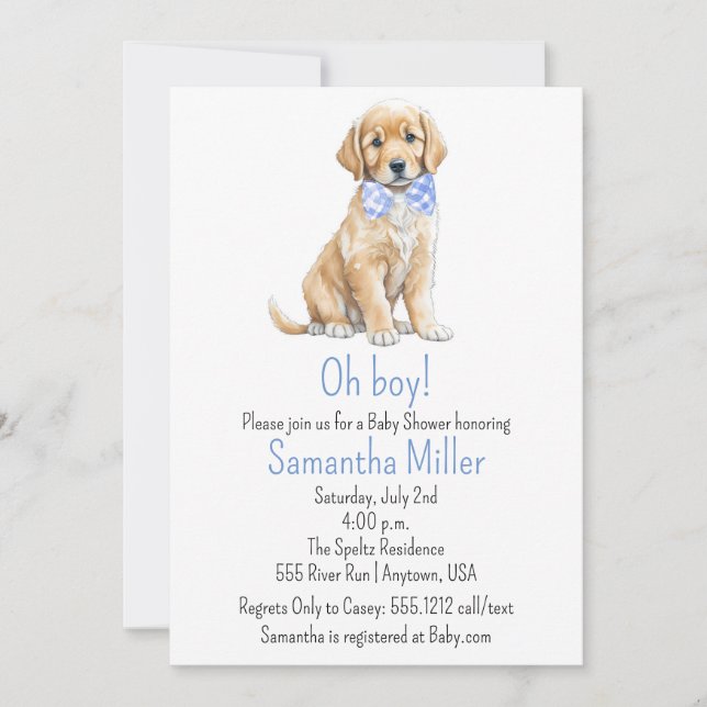 Invitation Baby shower de chien (Devant)