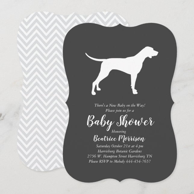 Invitation Baby shower de chien de pointer neutre (Devant / Derrière)