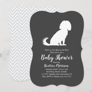 Invitation Baby shower de Chien Espagnol Cavalier King Charle
