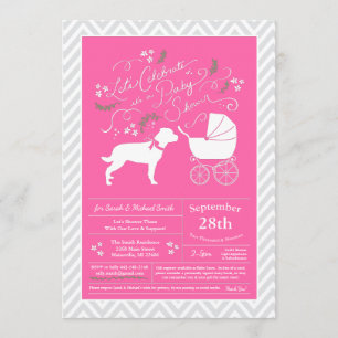 Invitation Baby shower de Chien Rosée