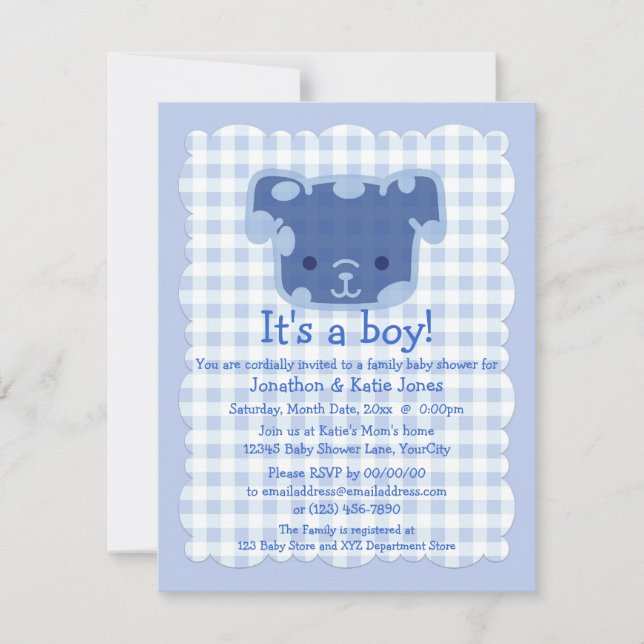 Invitation Baby shower de chiot (Devant)