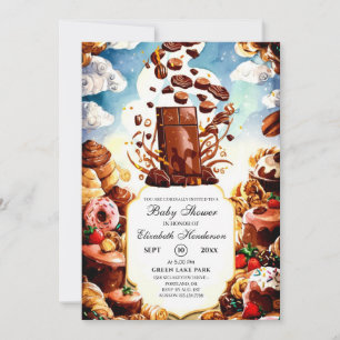Invitation Baby shower de chocolat enchanté Boho