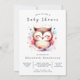 Invitation Baby shower de chouette à imprimer Woods