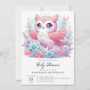 Invitation Baby shower de Chouette adorable Imaginaire