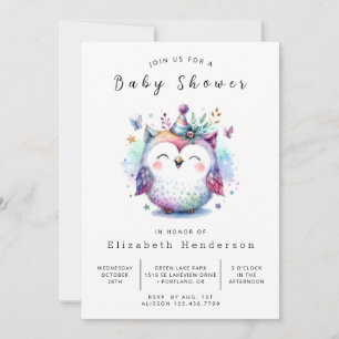 Invitation Baby shower de Chouette Enchantée Bohème