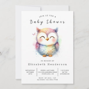 Invitation Baby shower de Chouette gracieuse de Bohême