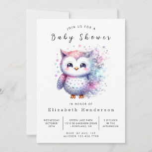 Invitation Baby shower de chouette imprimable Arbres