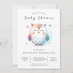Invitation Baby shower de Chouette moderne de Bohême