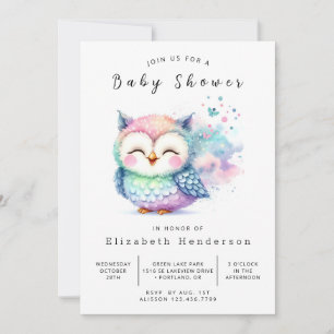 Invitation Baby shower de Chouette personnalisée Arbres