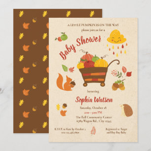 Invitation Baby shower de Citrouille de la scène d'automne