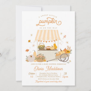 Invitation Baby shower de Citrouille rustique neutre pour les
