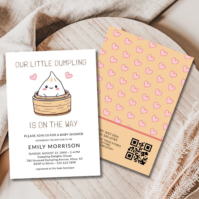 Invitation Baby shower de code QR mignon (Créateur téléchargé)