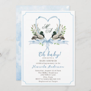 Invitation Baby shower de colvert de canard d'eau moderne