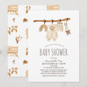 Invitation Baby shower de conduite neutre pour les hommes et