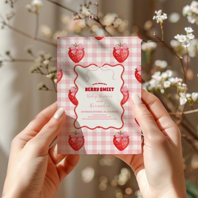 Invitation Baby shower de coquette rose pâle Berry (Créateur téléchargé)