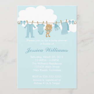 Invitation Baby shower de corde à linge