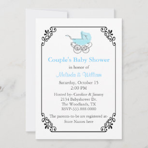 Invitation Baby shower de couple chic Vintage
