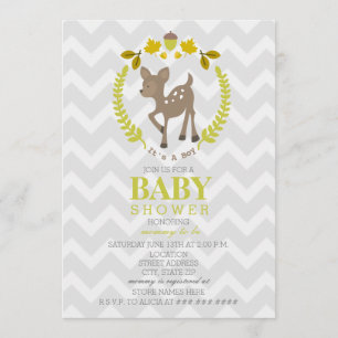 Invitation Baby shower de couronne de cerfs - Garçon