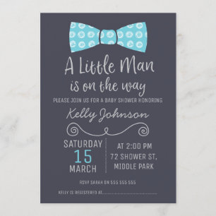 Invitation Baby shower de Cravate Little Man Bow