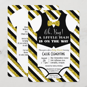 Invitation Baby shower de Cravate Little Man Bow