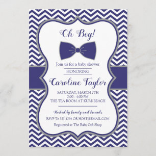 Invitation Baby shower de Cravate Little Man Bow