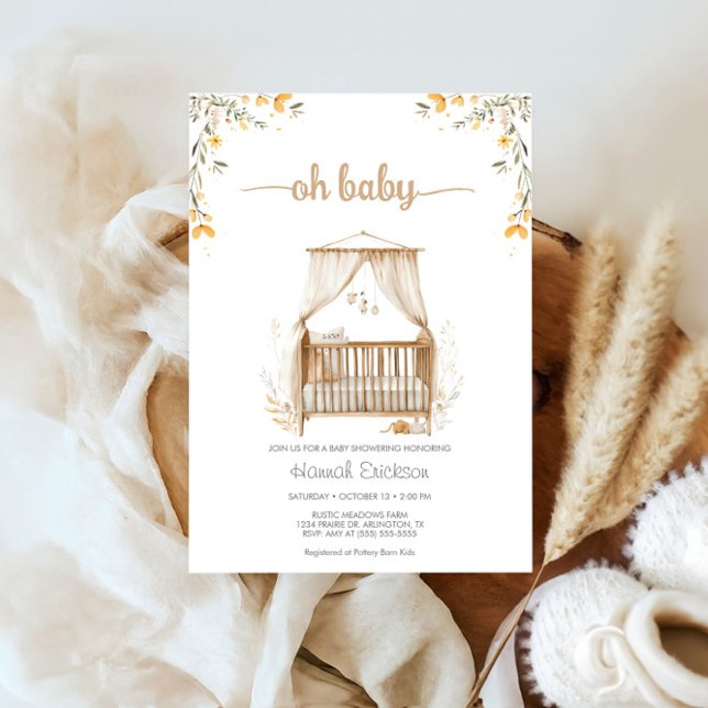Invitation Baby shower de crèche Neutral Boho tendance (Créateur téléchargé)