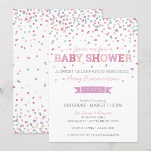 Invitation Baby shower de crème glacée - Fille