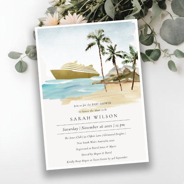 Invitation Baby shower de croisières de palmiers d (Créateur téléchargé)