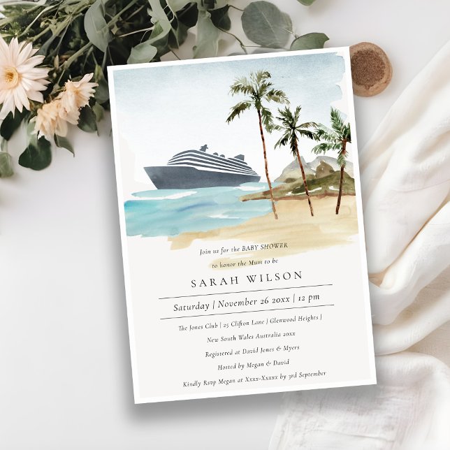 Invitation Baby shower de croisières de palmiers d (Créateur téléchargé)