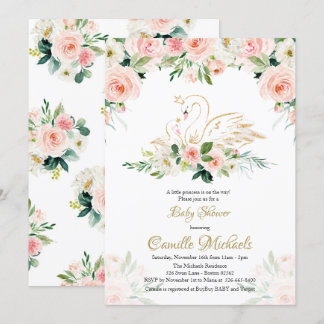 Invitation Baby shower de cygne