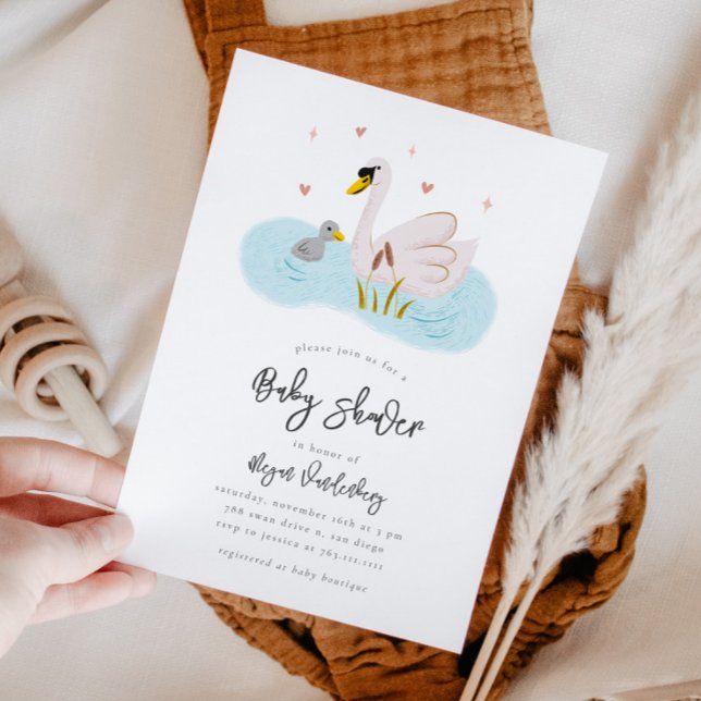 Invitation Baby shower de cygne (Créateur téléchargé)