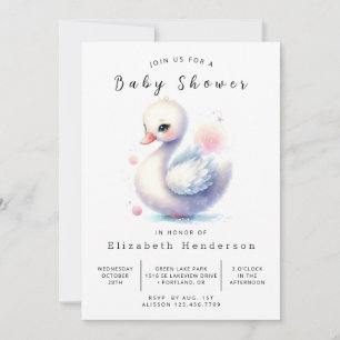 Invitation Baby shower de cygne de Bohême modifiable