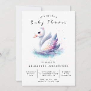 Invitation Baby shower de cygne du lac Custom
