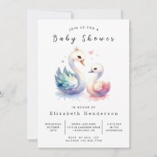 Invitation Baby shower de cygne en ligne Whimsy