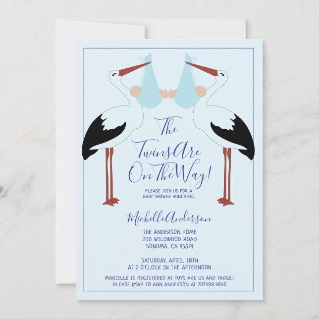 Invitation Baby shower de  de boîtes pour bébés bleues (Devant)