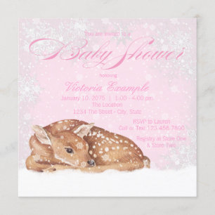 Invitation Baby shower de Deer Fawn Winter Wonderl