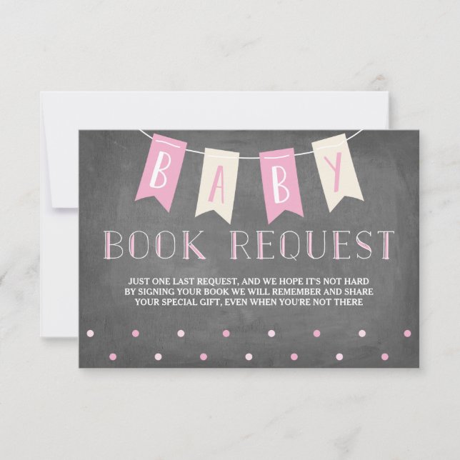 Invitation Baby shower de demande de carnet rose (Devant)
