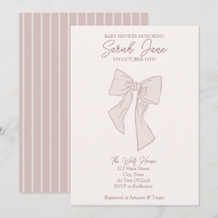 Invitation baby shower de dessin d'arc rose clair
