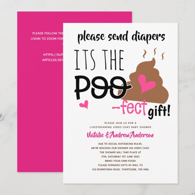 Invitation Baby shower de diffusion en continu par Conversati (Devant / Derrière)