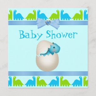 Invitation Baby shower de dinosaure de bébé mignon et nouveau