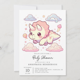 Invitation Baby shower de dinosaure Whimsical préhistorique