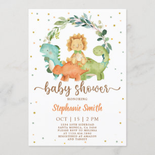 Invitation Baby shower de dinosaures