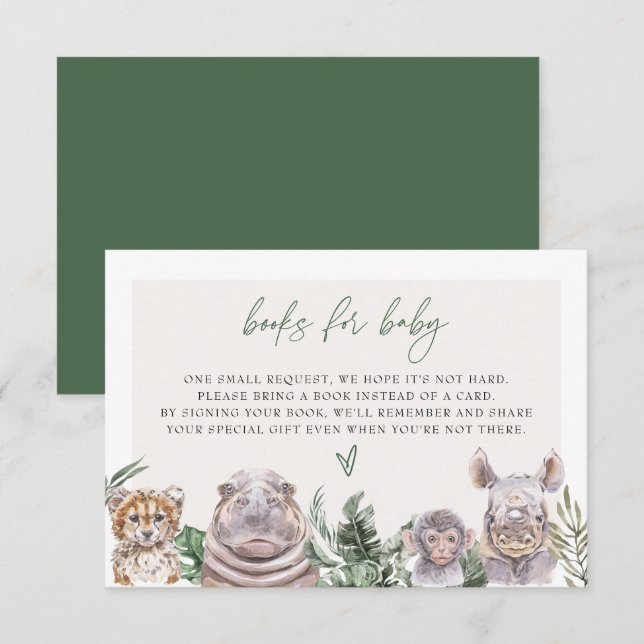 Invitation BABY SHOWER de données de BRYN Jungle Safari Livre (Devant / Derrière)