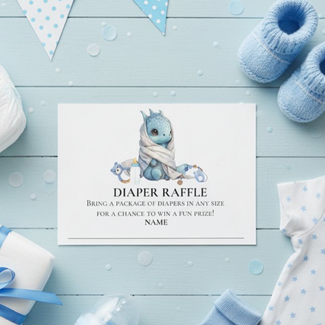 Invitation Baby shower de dragon de raffle de couches (Créateur téléchargé)