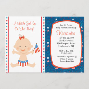 Invitation Baby shower de drapeaux Patriotique Bab