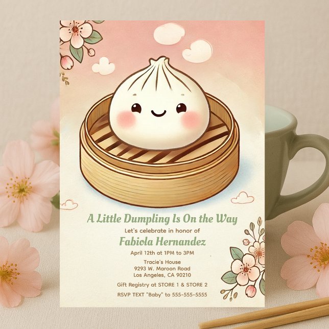 Invitation Baby shower de dumping lunaire avec florale à vape (Créateur téléchargé)